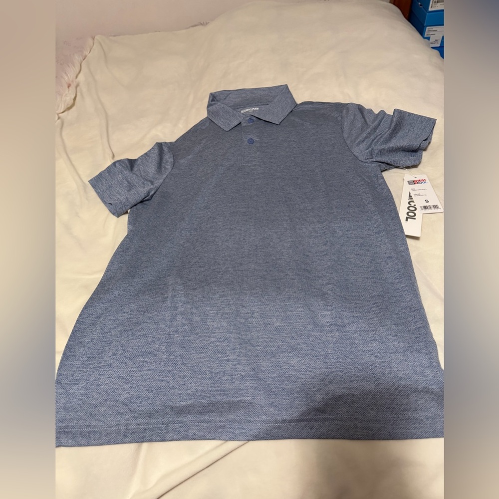 NWT 32 Degrees Cool Blue Polo Shirt in Blueberry Small